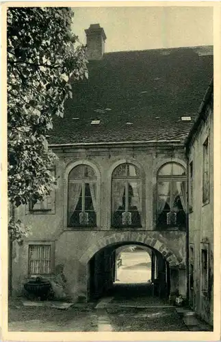 Heimatschutzpostkarte Dresden, Innerer Schlosshof von Weesenstein -525476