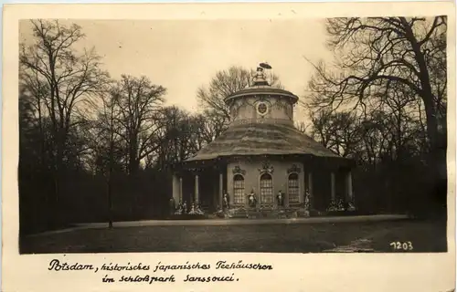 Potsdam, hist. japanisches Teehäushen im Schlosspark Sanssouci -525430