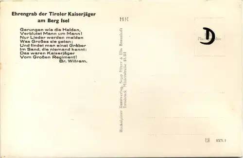 Ehrengrab der Tiroler Kaiserjäger am Berg Isel -525470