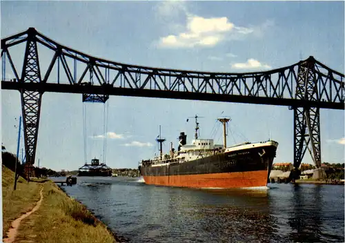 Rendsburg, Hochbrücke mit Schwebefähre -526998