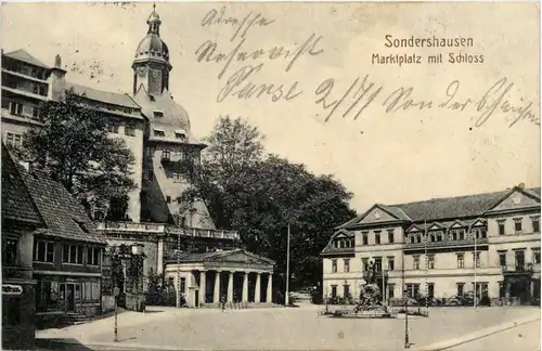 Sondershausen, Marktplatz mit Schloss -526112