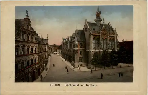 Erfurt, Fischmarkt mit Rathaus -526152