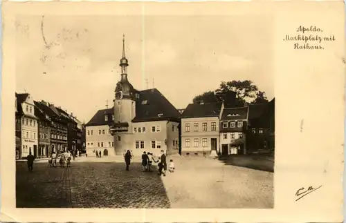 Apolda, Marktplatz mit Rathaus -526832