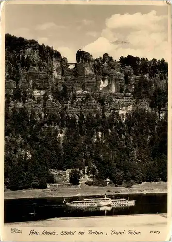 Elbetal bei Rathen, Bastei-Felsen -527718