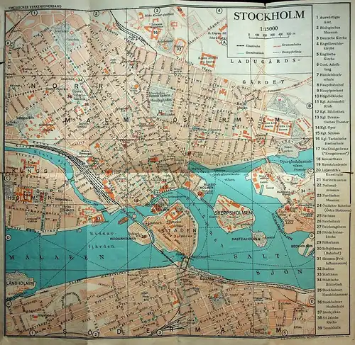 Zusammenfaltbarer Stadtplan von Stockholm -638104