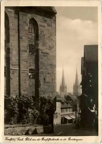 Saalfeld/Saale, Blick von der Barfüsserkirche in die Brüdergasse -526624