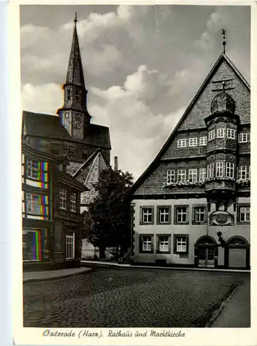 Osterode im Harz, Rathaus und Marktkirche -503030