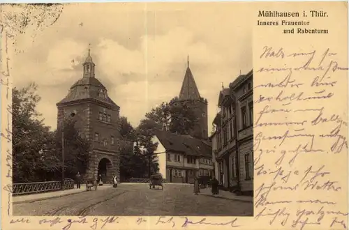 Mühlhausen, Inneres Frauentor und Rabenturm -526804