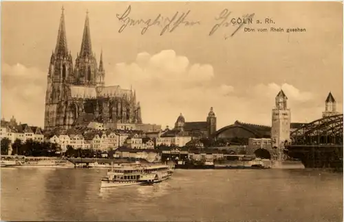 Köln, Dom vom Rhein gesehen -528258