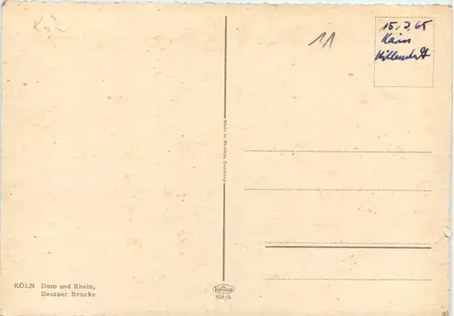 Köln, Dom und Rhein - Deutzer Brücke -527244