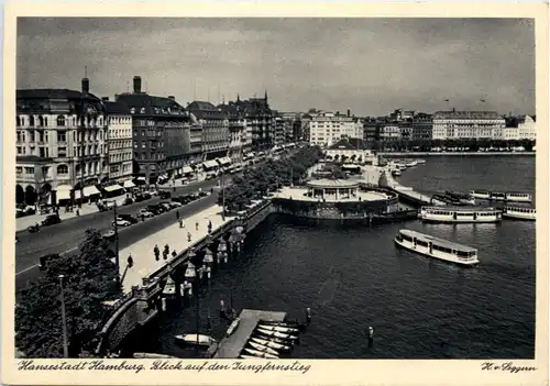 Hamburg, Blick auf den Jungfernstieg -527524