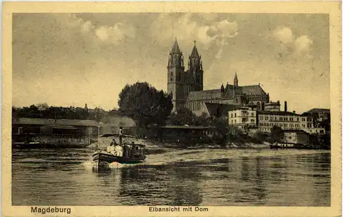 Magdeburg, Elbansicht mit Dom -528948