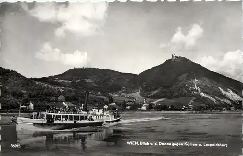 Wien, Blick v.d. Donau gegen Kahlen- u. Leopoldsberg -527564