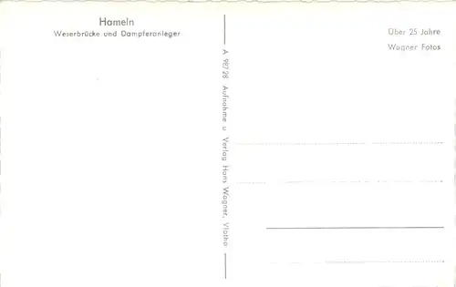 Hameln a d Weser, Weserbrücke und Dampferanleger -529028
