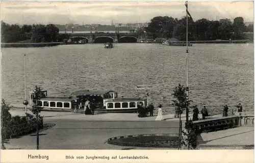 Hamburg, Blick vom Jungfernstieg auf Lombardsbrücke -527536