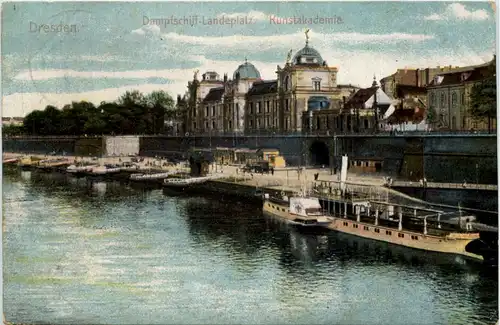 Dresden, Dampfschiff-Landeplatz - Kunstakademie -528414