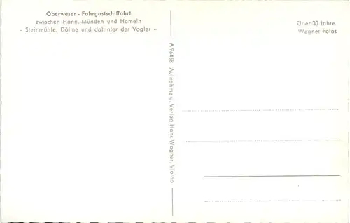 Oberweser-Fahrgastschiffahrt zw. Hann-Münden und Hameln -527844