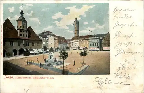 Jena, Marktplatz m. Bismarckbrunnen -526726