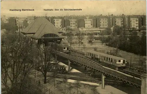 Hamburg-Barmbeck, Hochbahn über die Schürbeckerstrasse -529410
