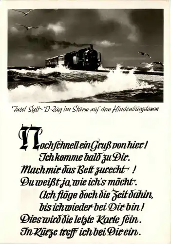 Sylt, D-Zug im Sturm auf dem Hindenburgdamm -528070
