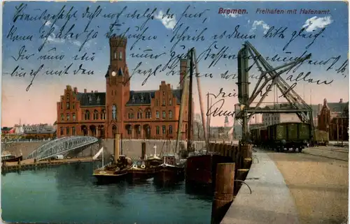 Bremen, Freihafen mit Hafenamt -528672
