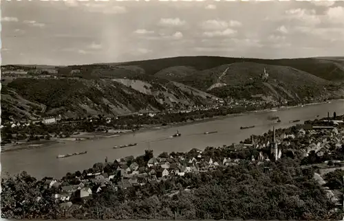 Rhens am Rhein, mit Blick nach Braubach und zur Marksburg -527606