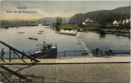 Hameln, Blick von der weserbrücke -529132