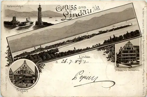 Gruss aus Lindau - Litho 1892 - Vorläufer -613090