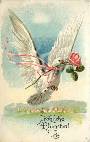 Pfingsten - Taube - Prägekarte -602158