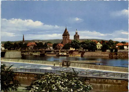 Hameln a d Weser, Wehr und Münsterkirche a.d. Weserbrücke -528006