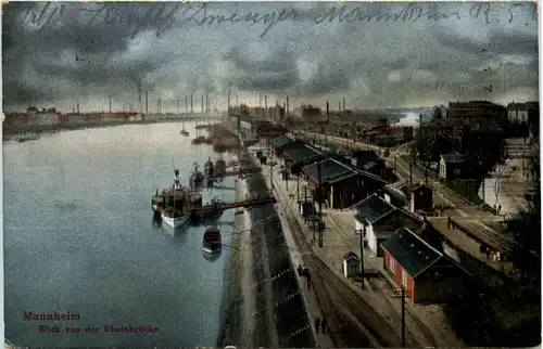 Mannheim, Blick von der Rheinbrücke -528646