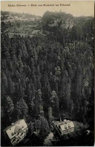 Blick vom Hockstein ins Polenztal, Sächs. Schweiz -530486