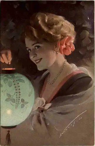 Frau mit Laterne -603178