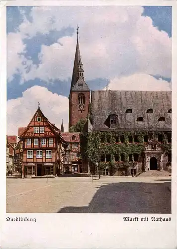 Quedlinburg, Markt mit Rathaus -530766