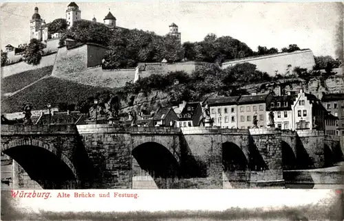 Würzburg, alte Brücke und Festung -529580