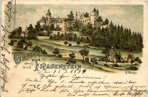 Gruss aus Frauenstein im Erzgebirge - Litho -603410