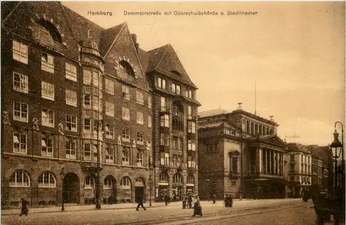 Hamburg, Dammtorstrasse mit Oberschulbehörde u. Stadttheater -529692