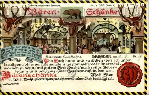 Dresden - Bären Schänke - Litho -603668