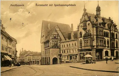 Nordhausen - Kornmarkt mit Sparkassengebäude -614580