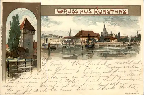 Gruss aus Konstanz - Litho - Bahnpost -603708
