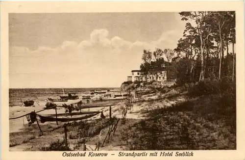 Seebad Koserow, Strandpartie mit Hotel Seeblick -531586