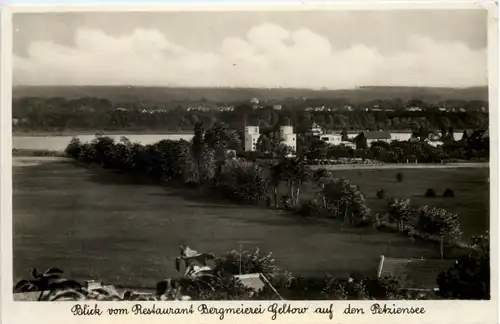 Blick vom Restaurant Bergmeierei Geltow auf den Petziensee -530300