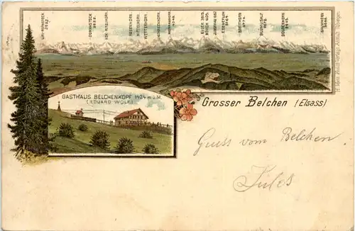 Grosser Belchen - Gasthaus Belchenkopf - Litho -604568