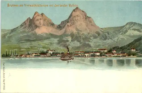 Gruss aus Brunnen - Litho -639774