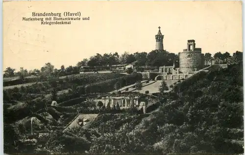 Brandenburg (Havel) - Marienberg mit Bismarckwarte und Kriegerdenkmal -503394