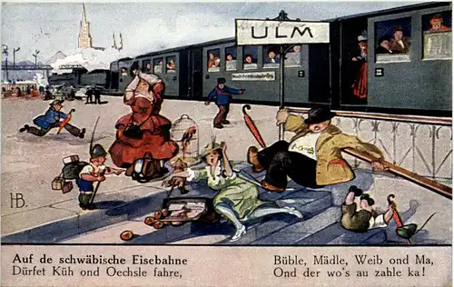 Ulm, Auf der schäbischen Eisenbahn -530514