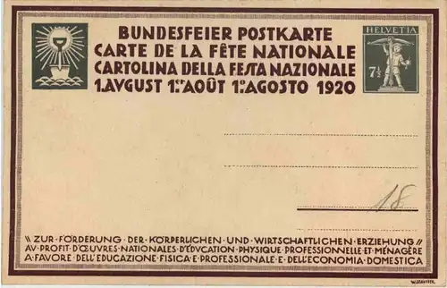 Le Labour - Bundesfeier Postkarte 1920 -638938