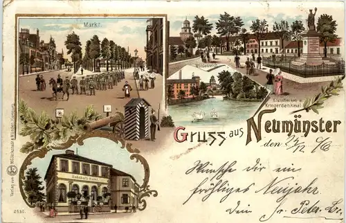 Gruss aus Neumünster - Litho 1896 -616806
