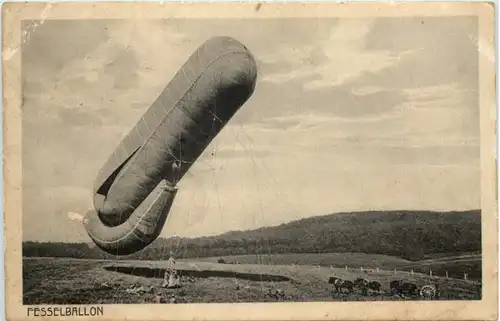 Fesselballon - 1. WK - Feldpost Bayr. Feld Masch. Gewehr Zug 22 -616886