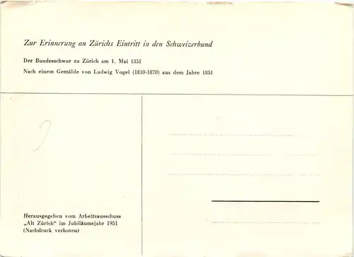 Erinnerung an Zürich Eintritt in den Schweizerbund -639498